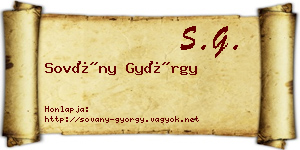 Sovány György névjegykártya